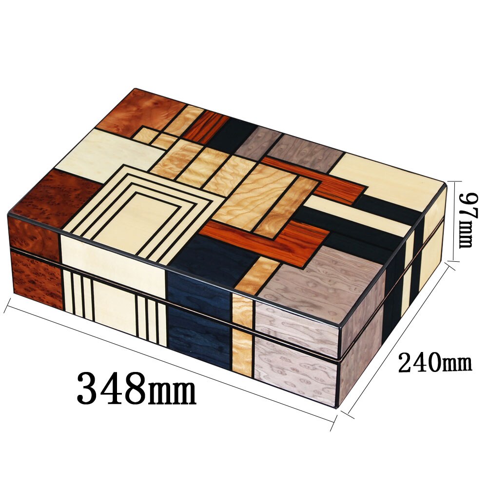 COHIBA Humidor Cedar Wood Large Capacity Glossy Home Cigar Humidor Box W/ Magnet Hygrometer Humidifier Cigar Box