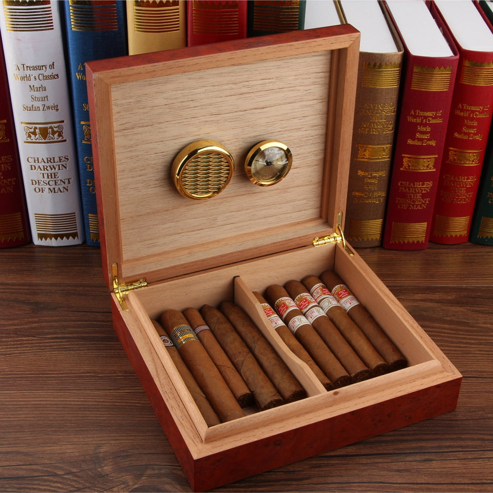 Cedar Wood Travel Humidor Cigar Box Portable Cigar Case W/ Hygrometer Humidifier Cigar Humidor Box For Cigars